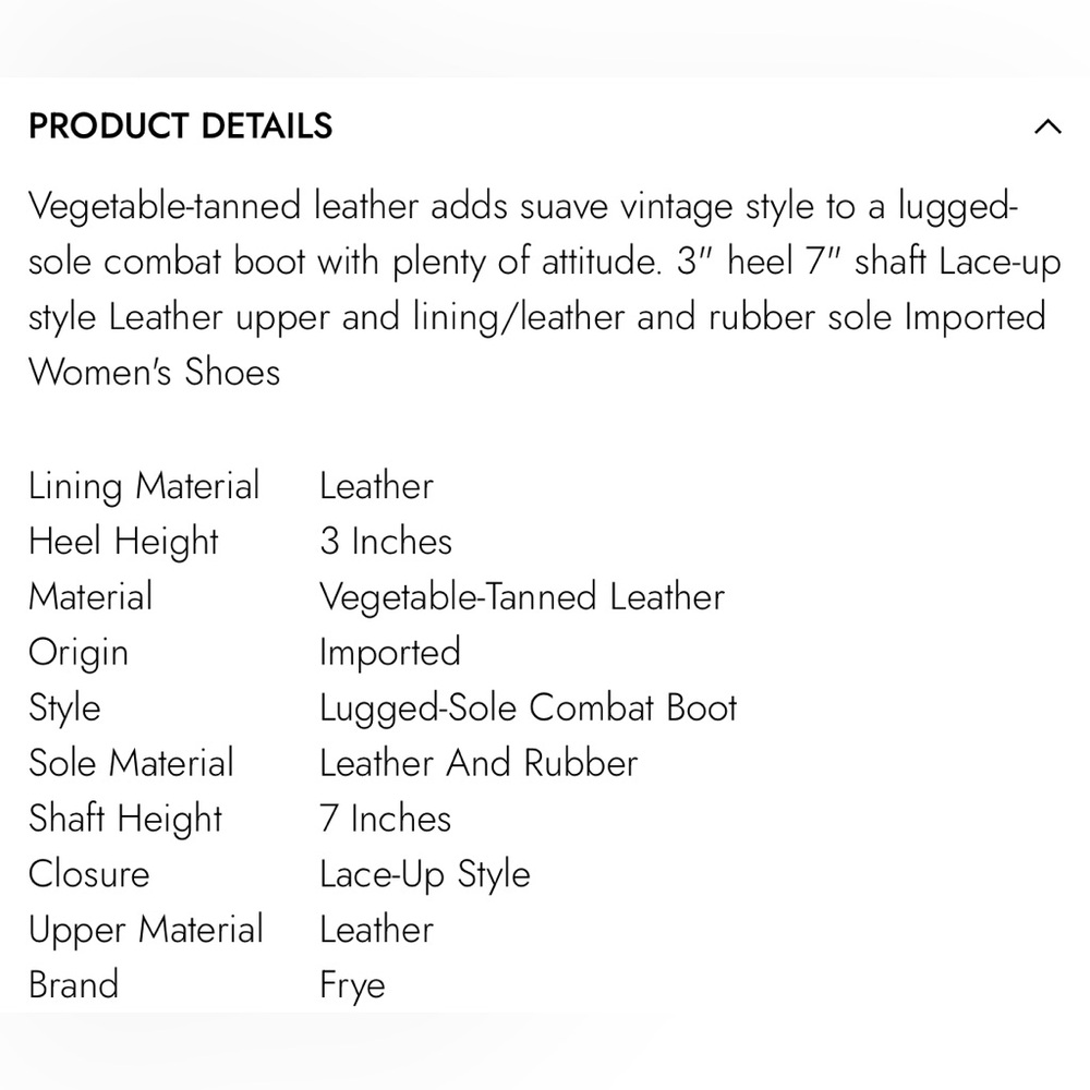 Frye Lace Up Karen Combat Boots - Picture 10 of 10